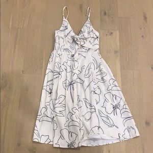 Cream and black printed floral dress